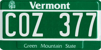 VT license plate COZ377