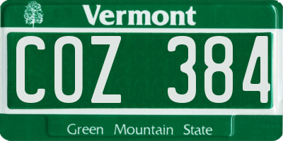 VT license plate COZ384
