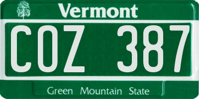 VT license plate COZ387