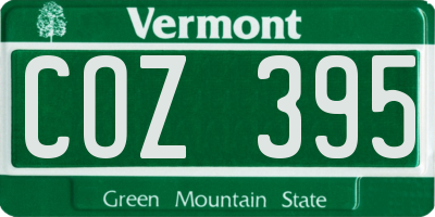 VT license plate COZ395