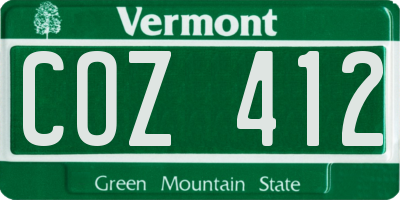 VT license plate COZ412