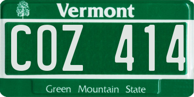 VT license plate COZ414
