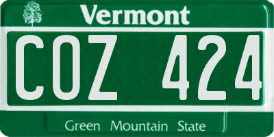 VT license plate COZ424