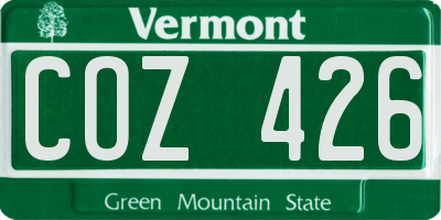 VT license plate COZ426