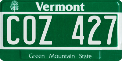 VT license plate COZ427