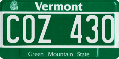 VT license plate COZ430