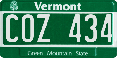 VT license plate COZ434