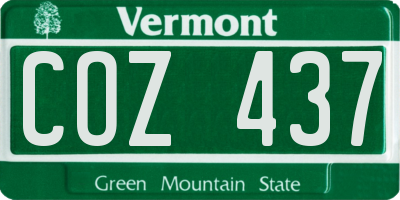 VT license plate COZ437