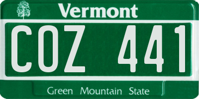 VT license plate COZ441