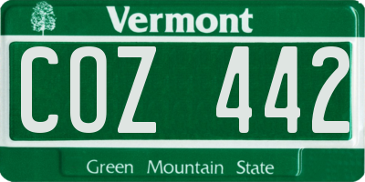VT license plate COZ442