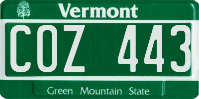 VT license plate COZ443