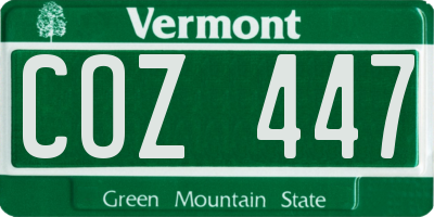 VT license plate COZ447