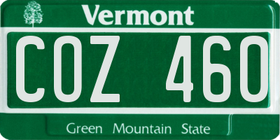 VT license plate COZ460