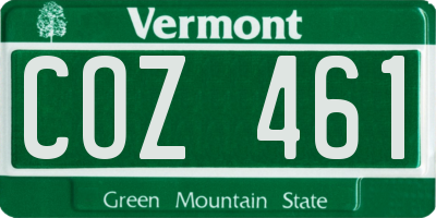 VT license plate COZ461