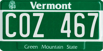 VT license plate COZ467