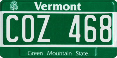 VT license plate COZ468