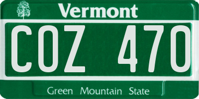VT license plate COZ470