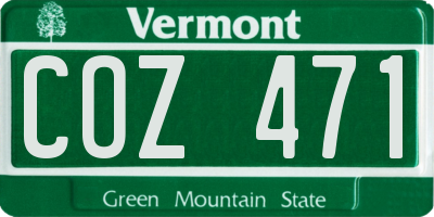 VT license plate COZ471