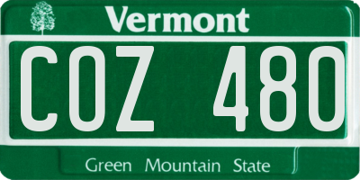 VT license plate COZ480