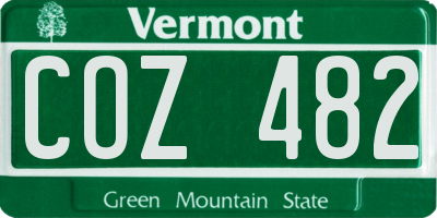 VT license plate COZ482