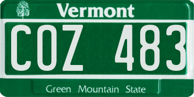 VT license plate COZ483