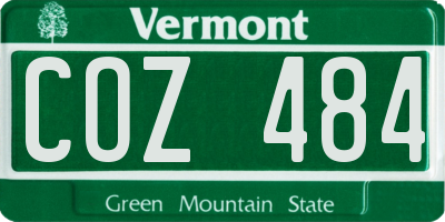 VT license plate COZ484