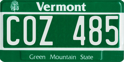 VT license plate COZ485