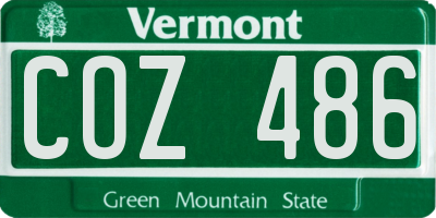 VT license plate COZ486