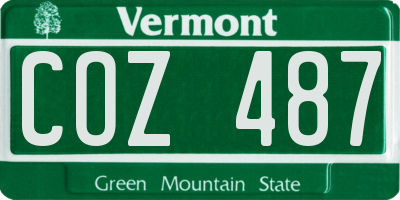 VT license plate COZ487