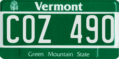 VT license plate COZ490