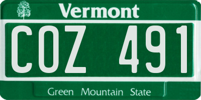 VT license plate COZ491