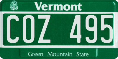 VT license plate COZ495