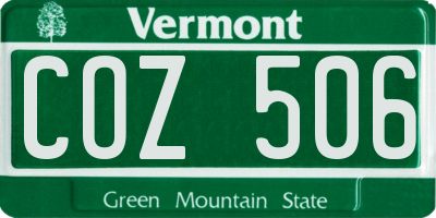 VT license plate COZ506