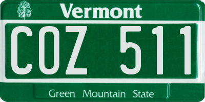 VT license plate COZ511