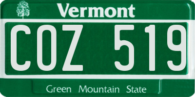 VT license plate COZ519