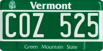VT license plate COZ525