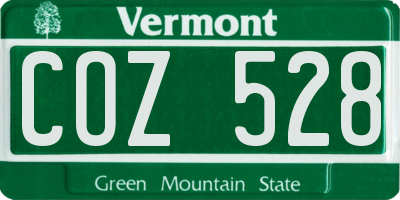 VT license plate COZ528