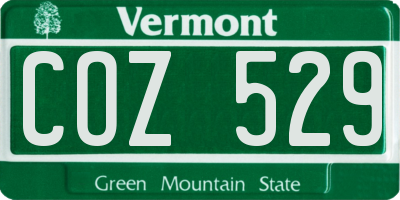 VT license plate COZ529