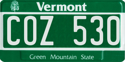 VT license plate COZ530