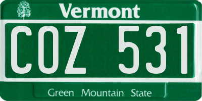 VT license plate COZ531
