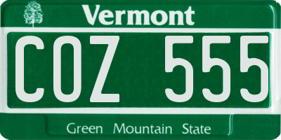 VT license plate COZ555