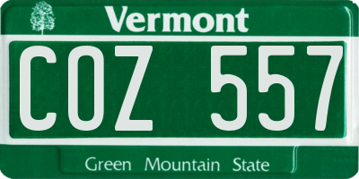 VT license plate COZ557