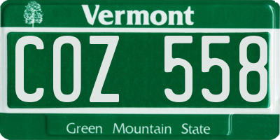 VT license plate COZ558
