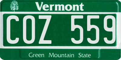 VT license plate COZ559