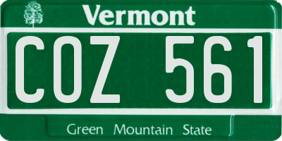 VT license plate COZ561
