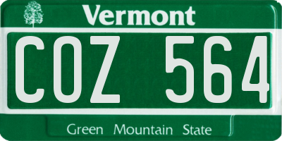 VT license plate COZ564
