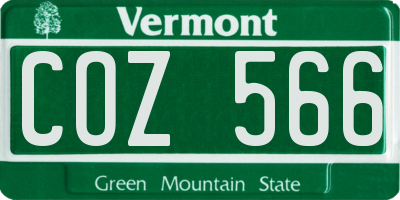 VT license plate COZ566