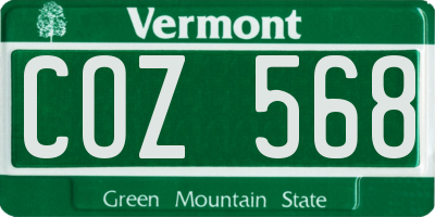 VT license plate COZ568