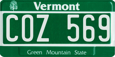 VT license plate COZ569