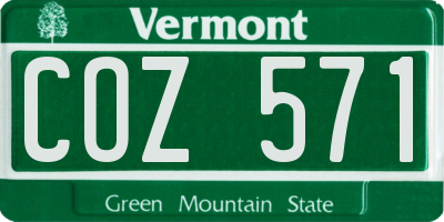 VT license plate COZ571
